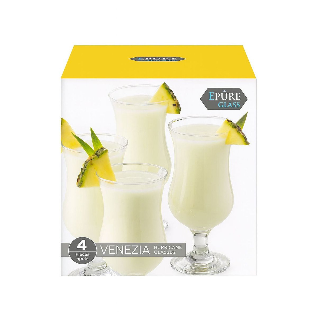 Epure Glass Venezia Pina Colada Hurricane Glasses (Set of 4) product image Epure Glass Venezia Pina Colada Hurricane Glasses (Set of 4) product image