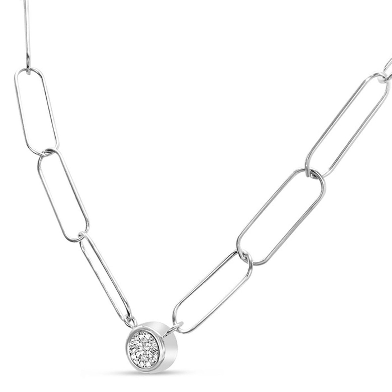 1 Carat Real Diamond Necklace with Paperclip Chain product image