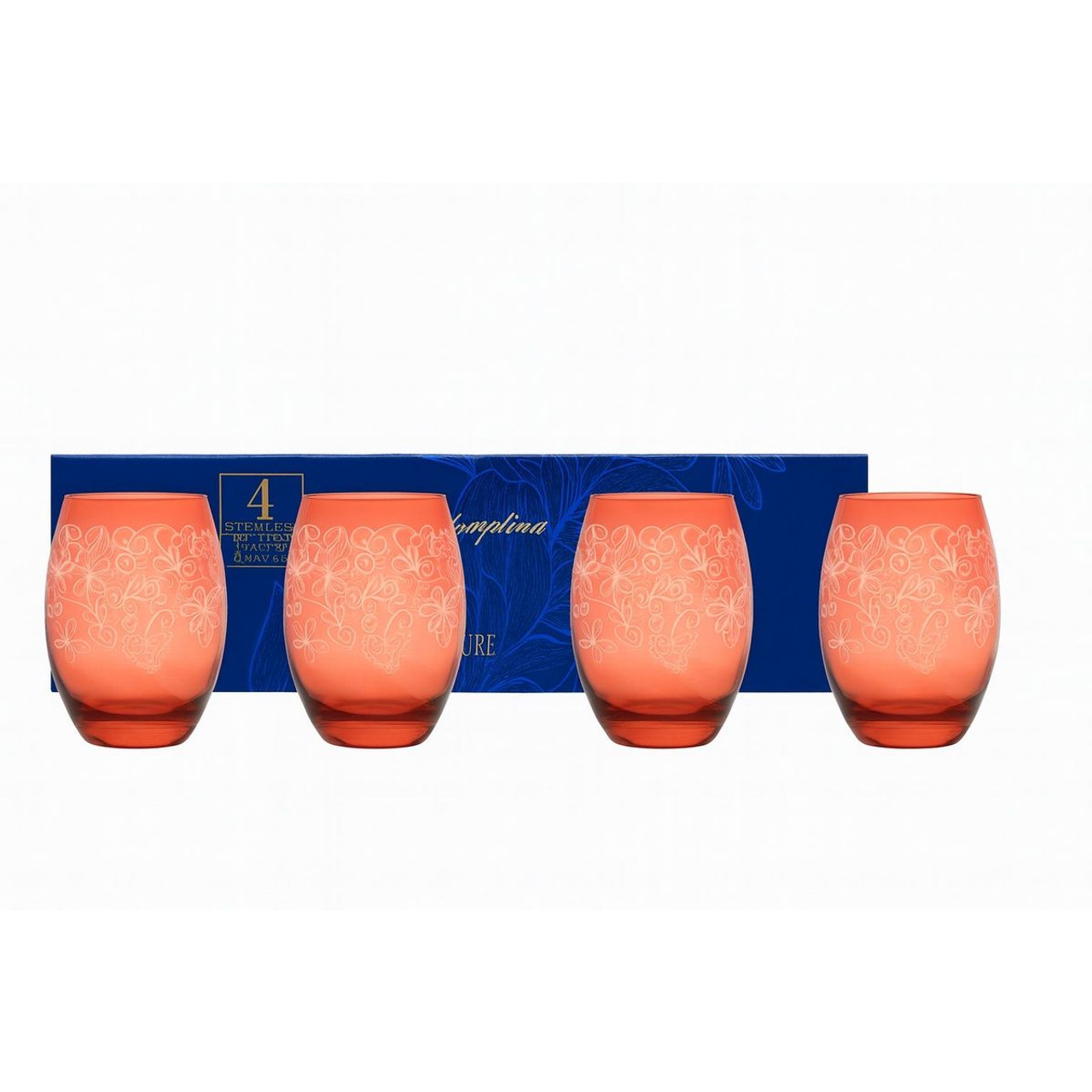 Epure Glassware Denali Rocks 13.75 oz Red Spray Flower-Print Cups (Set of 4) product image Epure Glassware Denali Rocks 13.75 oz Red Spray Flower-Print Cups (Set of 4) product image