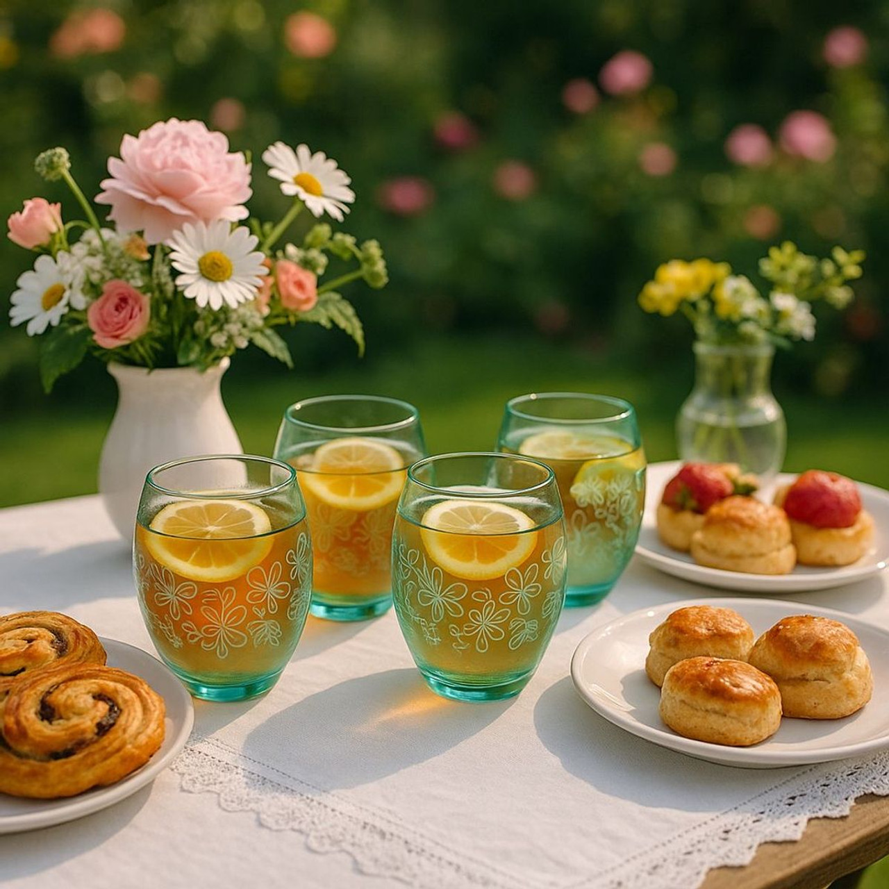 Epure Glassware Denali Flower Print Rocks Glasses (Set of 4) product image