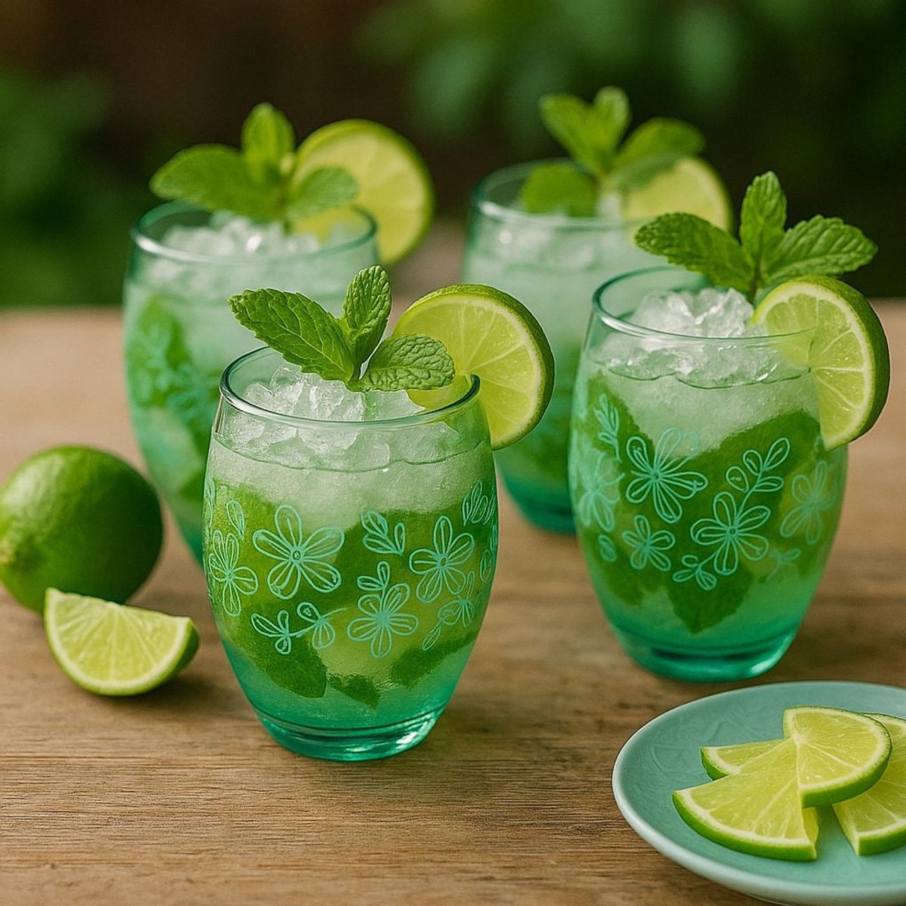 Epure Glassware Denali Flower Print Rocks Glasses (Set of 4) product image