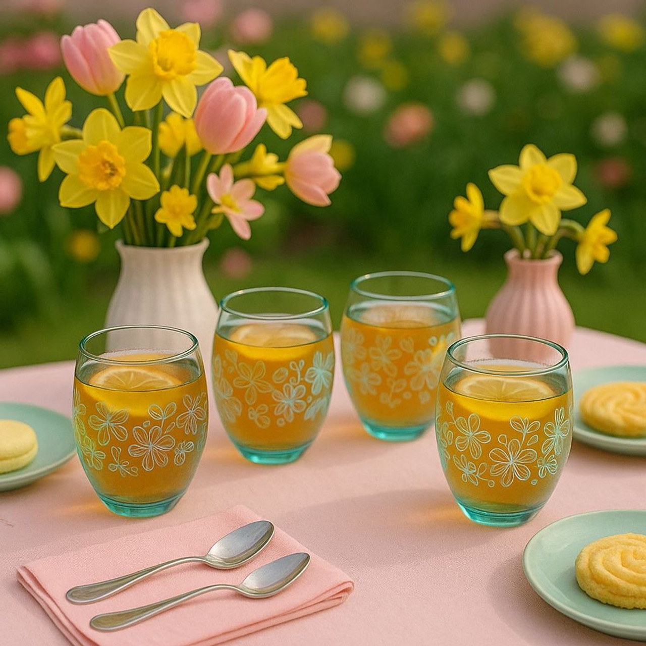 Epure Glassware Denali Flower Print Rocks Glasses (Set of 4) product image