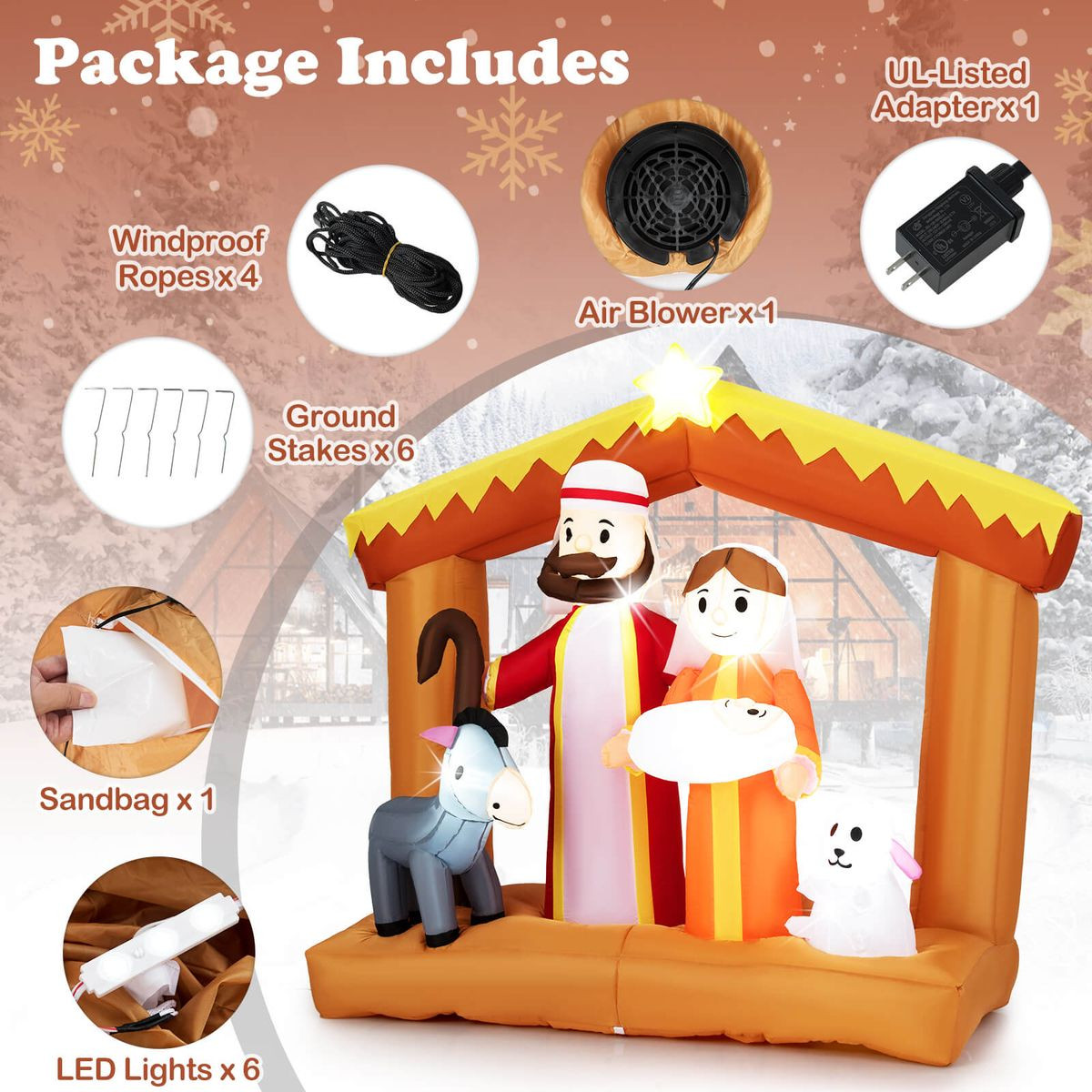 6-foot Inflatable Nativity Scene Decoration product image