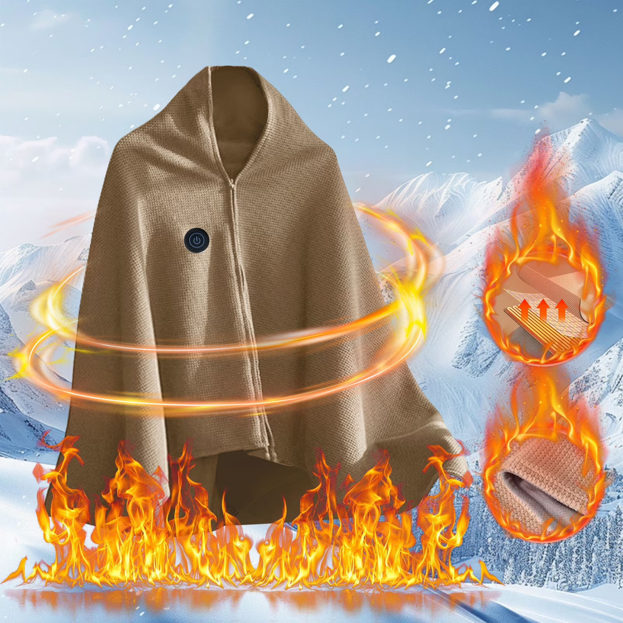 USB Fast Heating Heated Wearable Blanket product image