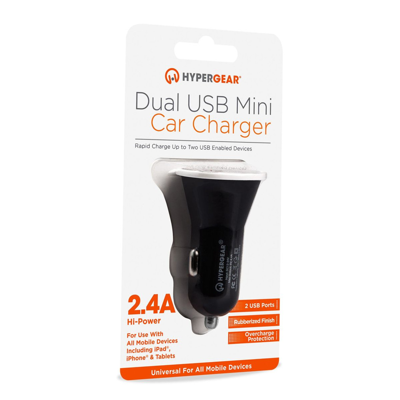 HyperGear Dual USB 2.4A Rubberized Vehicle Charger product image