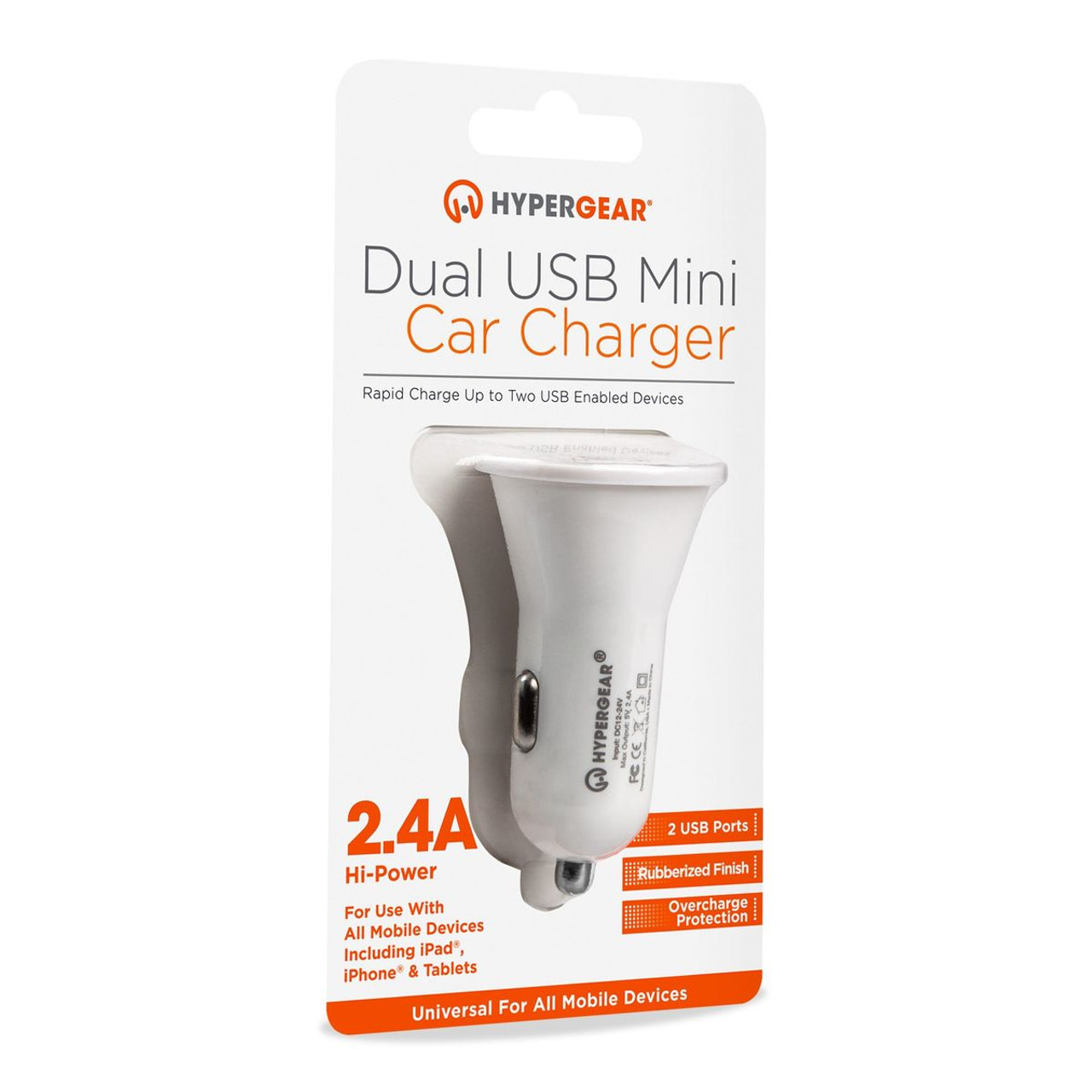 HyperGear Dual USB 2.4A Rubberized Vehicle Charger product image