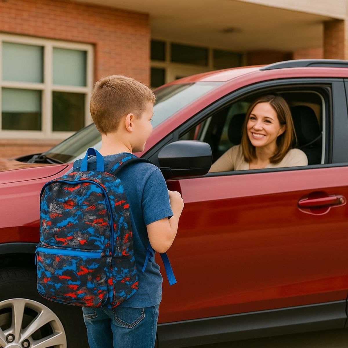 Stealth Strike 16” Blue Red Camo Backpack product image