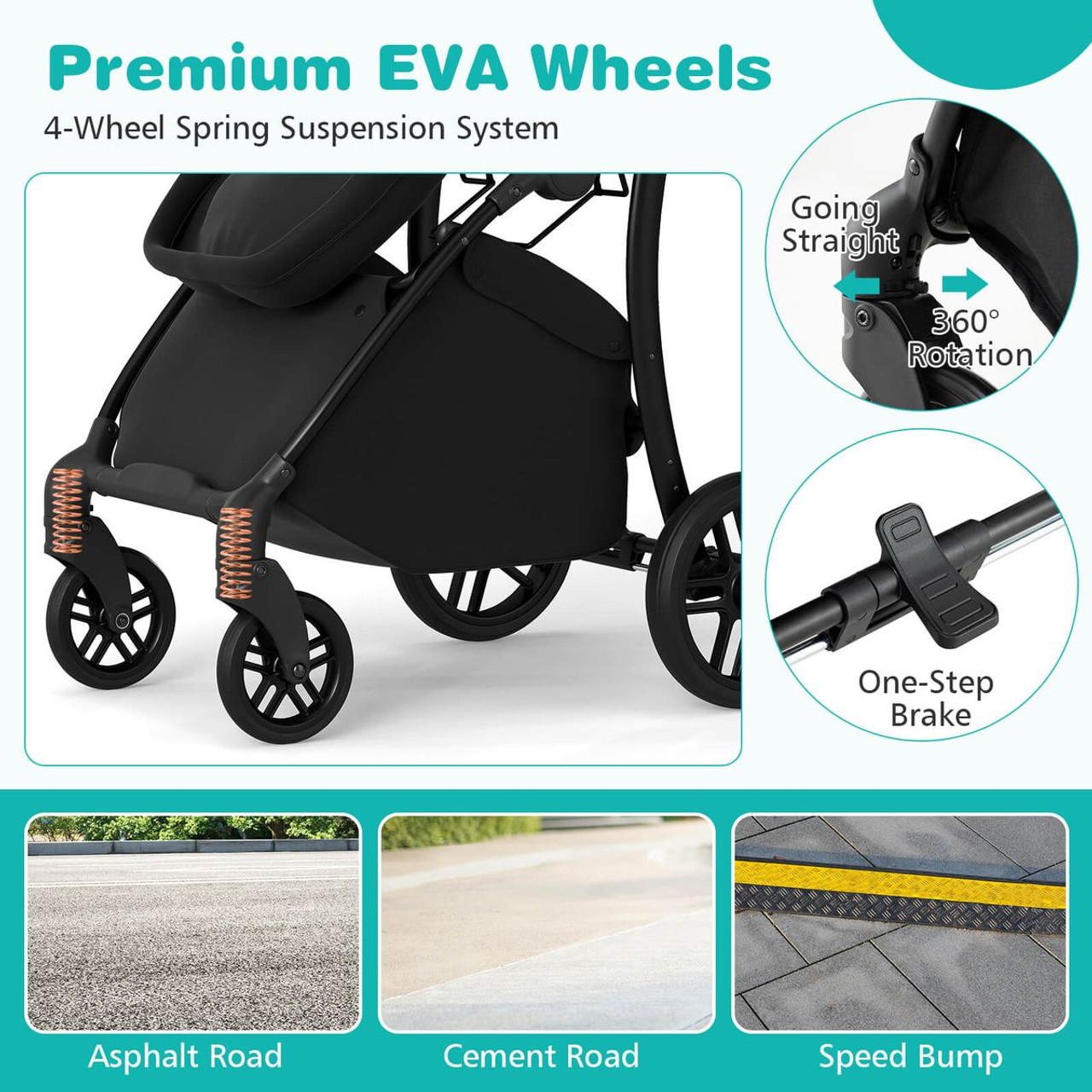 2-in-1 High Landscape Baby Stroller with Storage Basket product image
