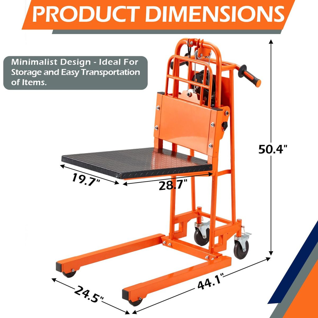 Material Lift Winch Stacker Truck Dolly product image Material Lift Winch Stacker Truck Dolly product image