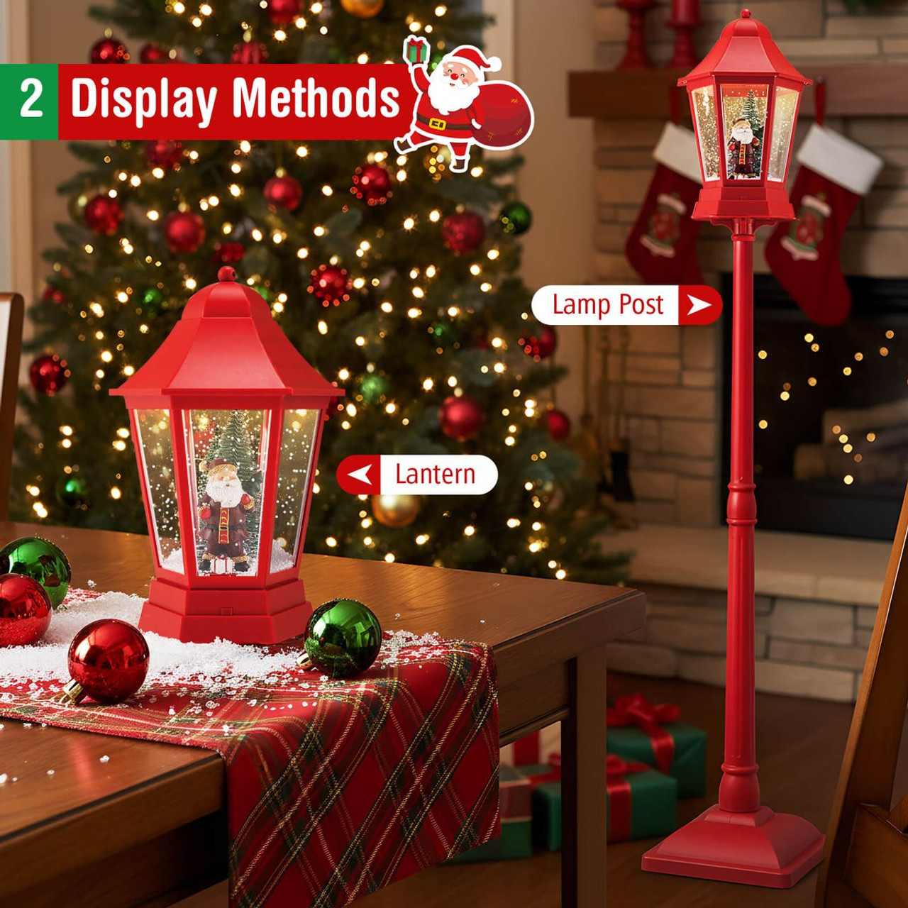 5.3 Ft Musical Christmas Street Lamp with 8 Songs and 60 LED Lights product image