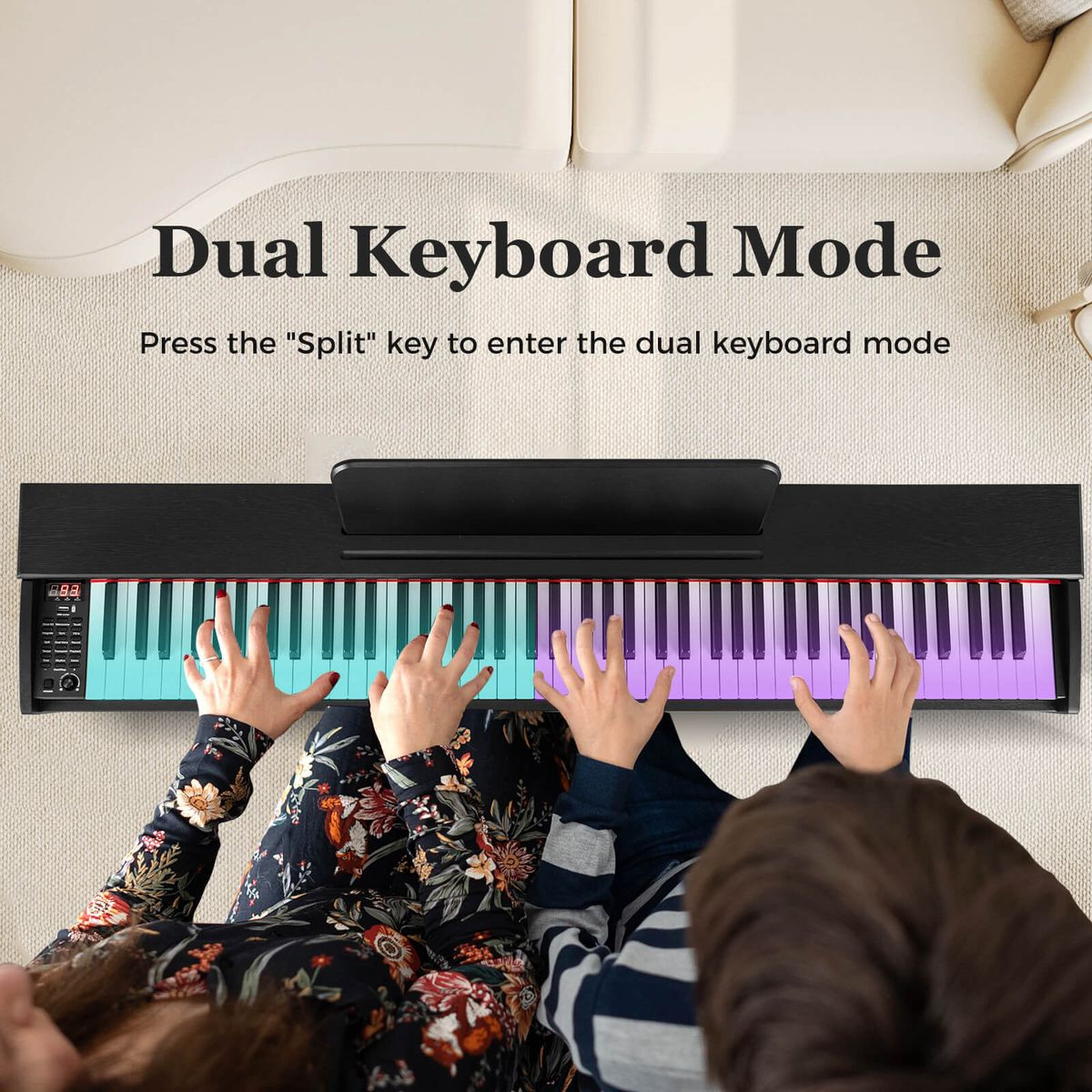 88-Key Hammer Action Weighted Electric Piano with Dual Speakers product image