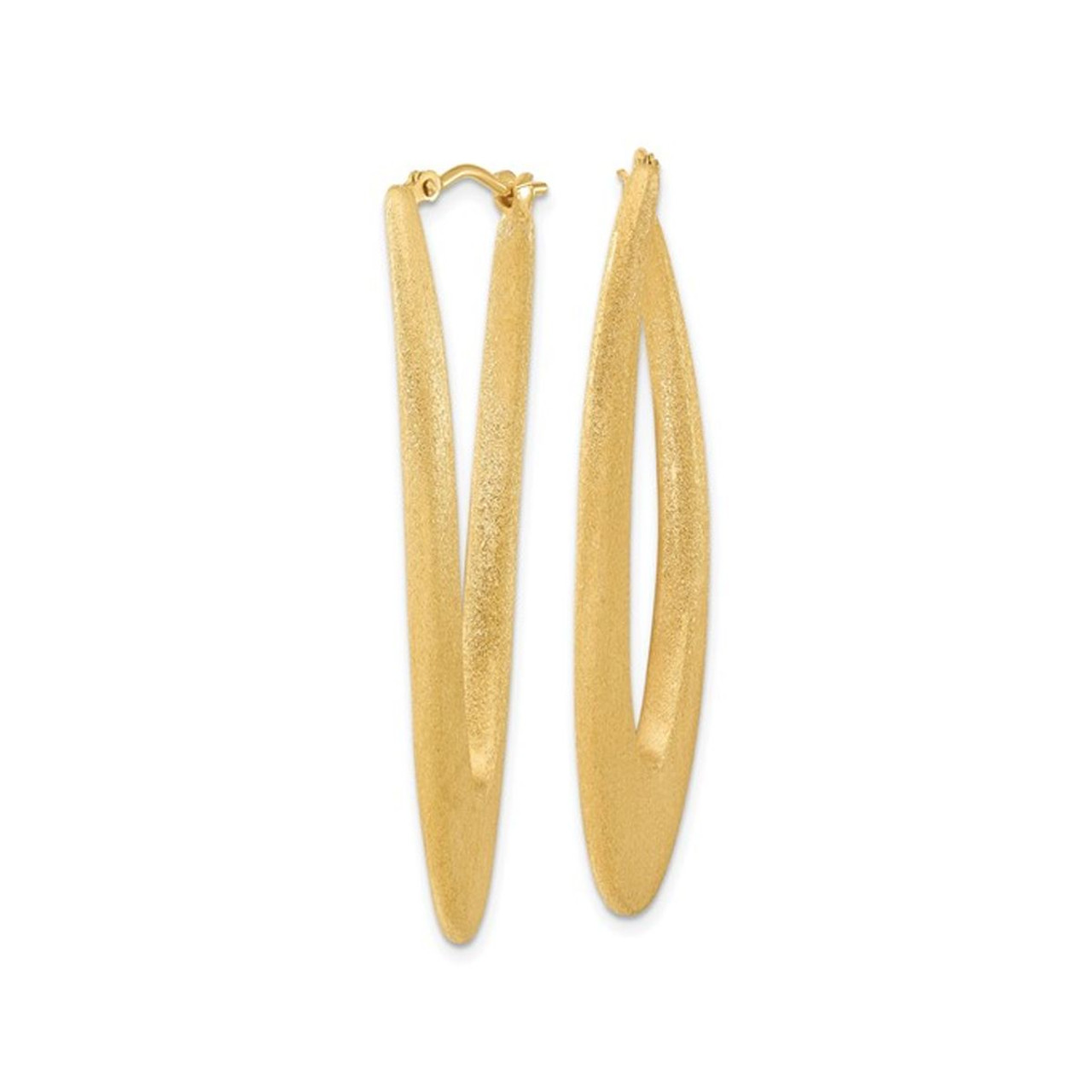 Gold-Plated Over Sterling Silver Oval Hoop Earrings product image Gold-Plated Over Sterling Silver Oval Hoop Earrings product image