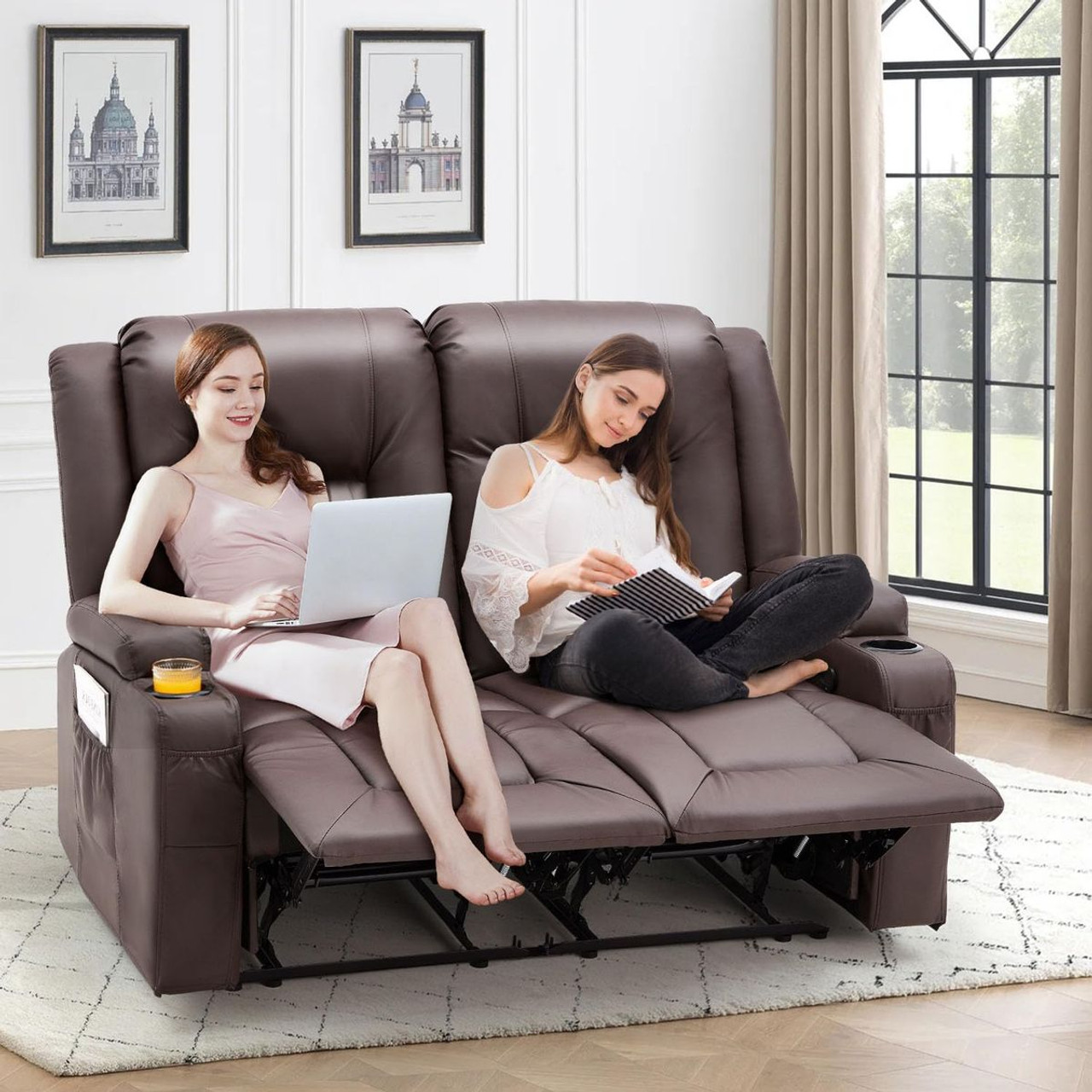 Loveseat Recliner with  Cup Holder and Side Pockets product image