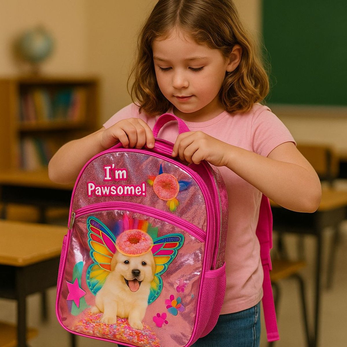 16" Rainbow Puppy Backpack product image