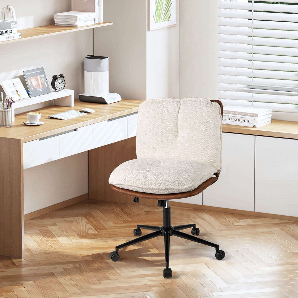  Armless Adjustable Home Office Chair with Rocking Backrest product image