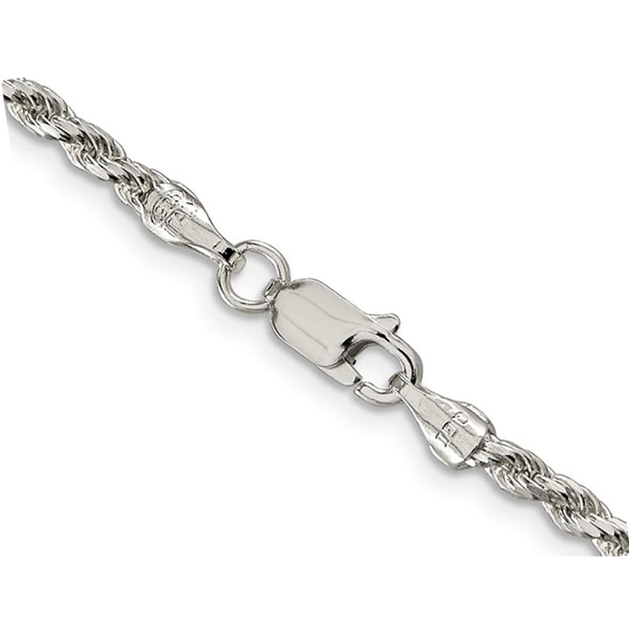 Sterling Silver Diamond Cut Rope Chain Necklace product image Sterling Silver Diamond Cut Rope Chain Necklace product image