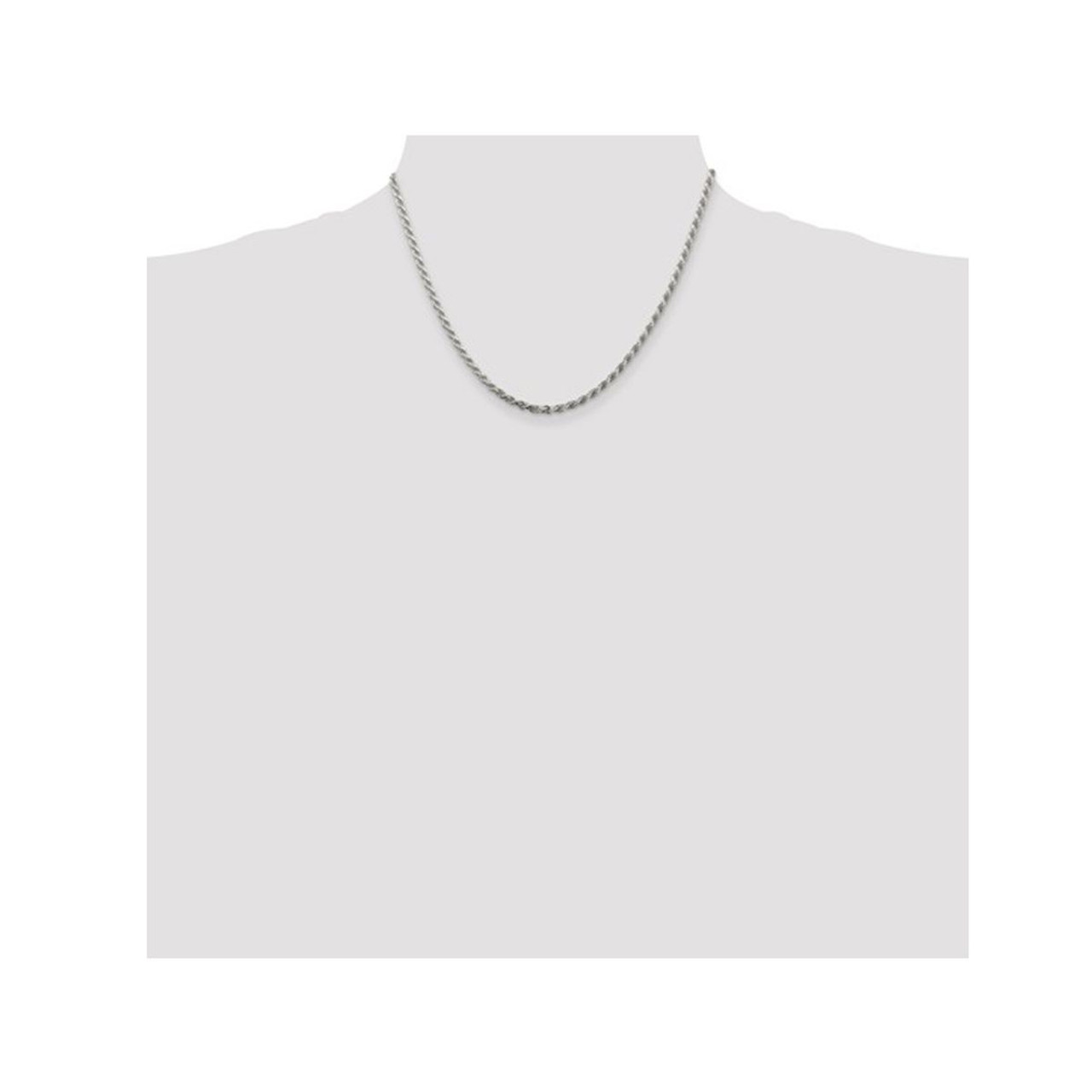 Sterling Silver Diamond Cut Rope Chain Necklace product image Sterling Silver Diamond Cut Rope Chain Necklace product image