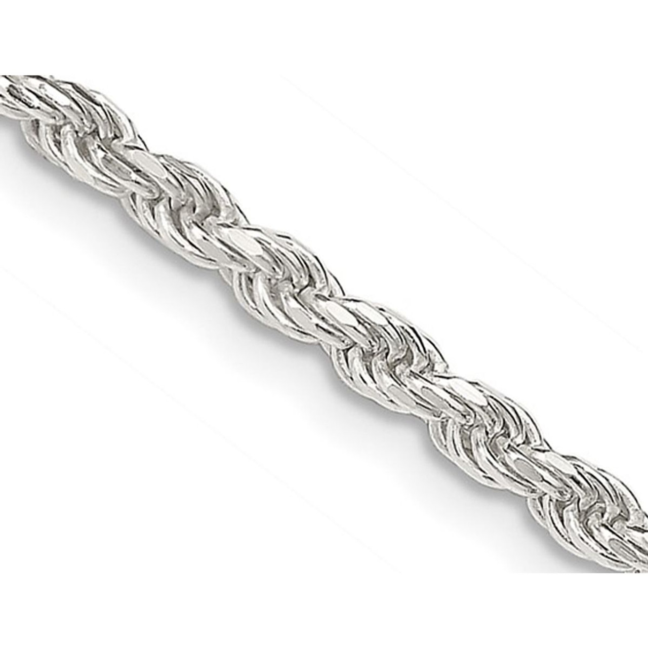 Sterling Silver Diamond Cut Rope Chain Necklace product image Sterling Silver Diamond Cut Rope Chain Necklace product image