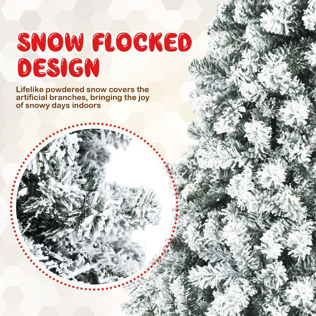 Prelit 7.5ft Snowy Christmas Tree with 450 LED Lights product image