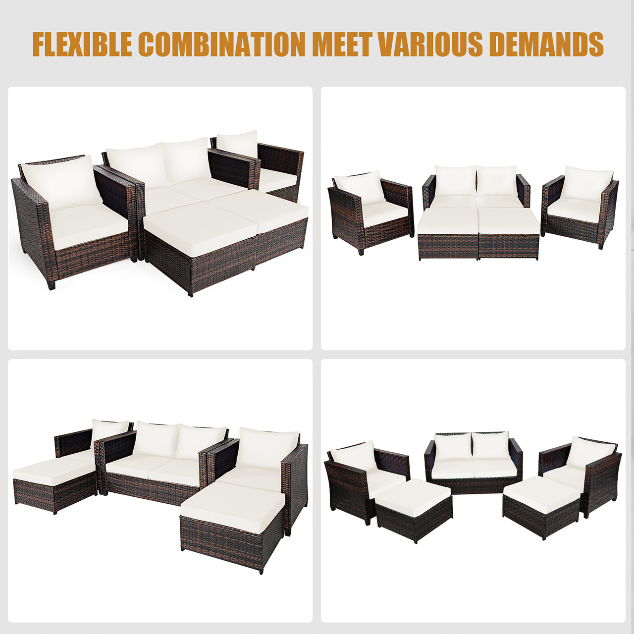 Rattan 5-Piece Cushioned Patio Set product image Rattan 5-Piece Cushioned Patio Set product image