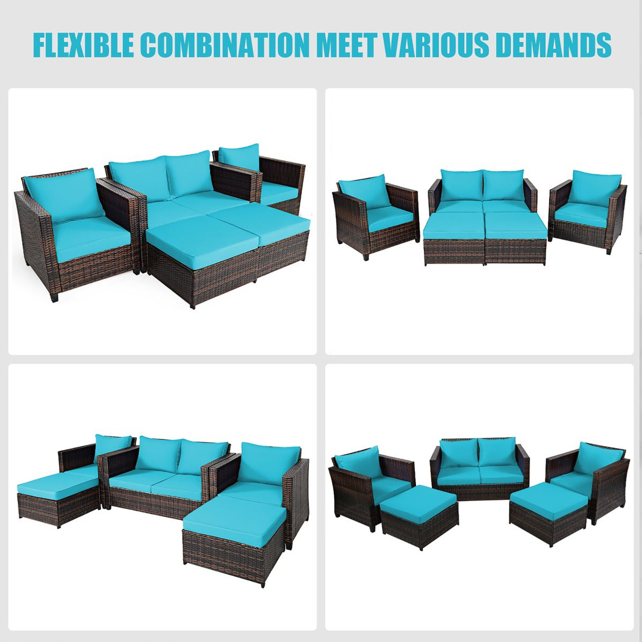 Rattan 5-Piece Cushioned Patio Set product image Rattan 5-Piece Cushioned Patio Set product image