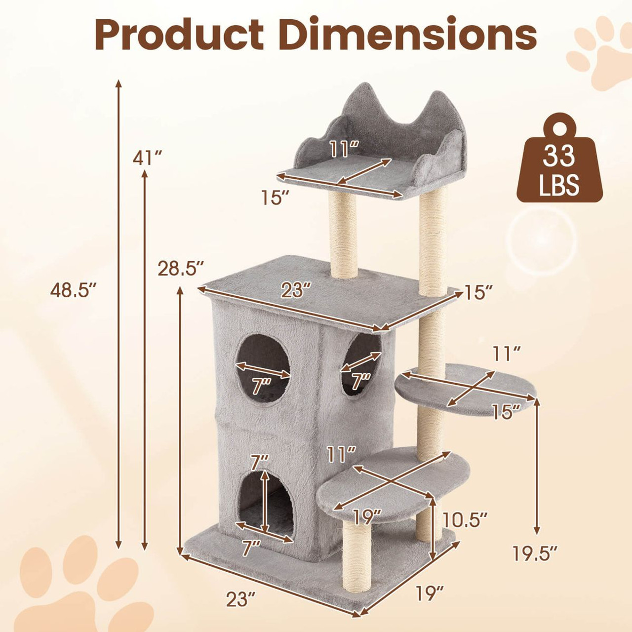 48.5 inch 2-Story Cat Condo Tree product image