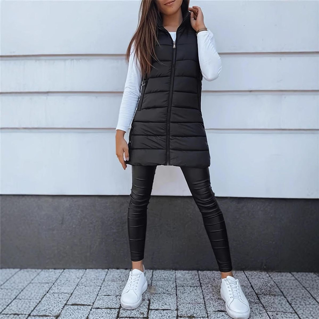 Women's Long Winter Puffer Vest product image