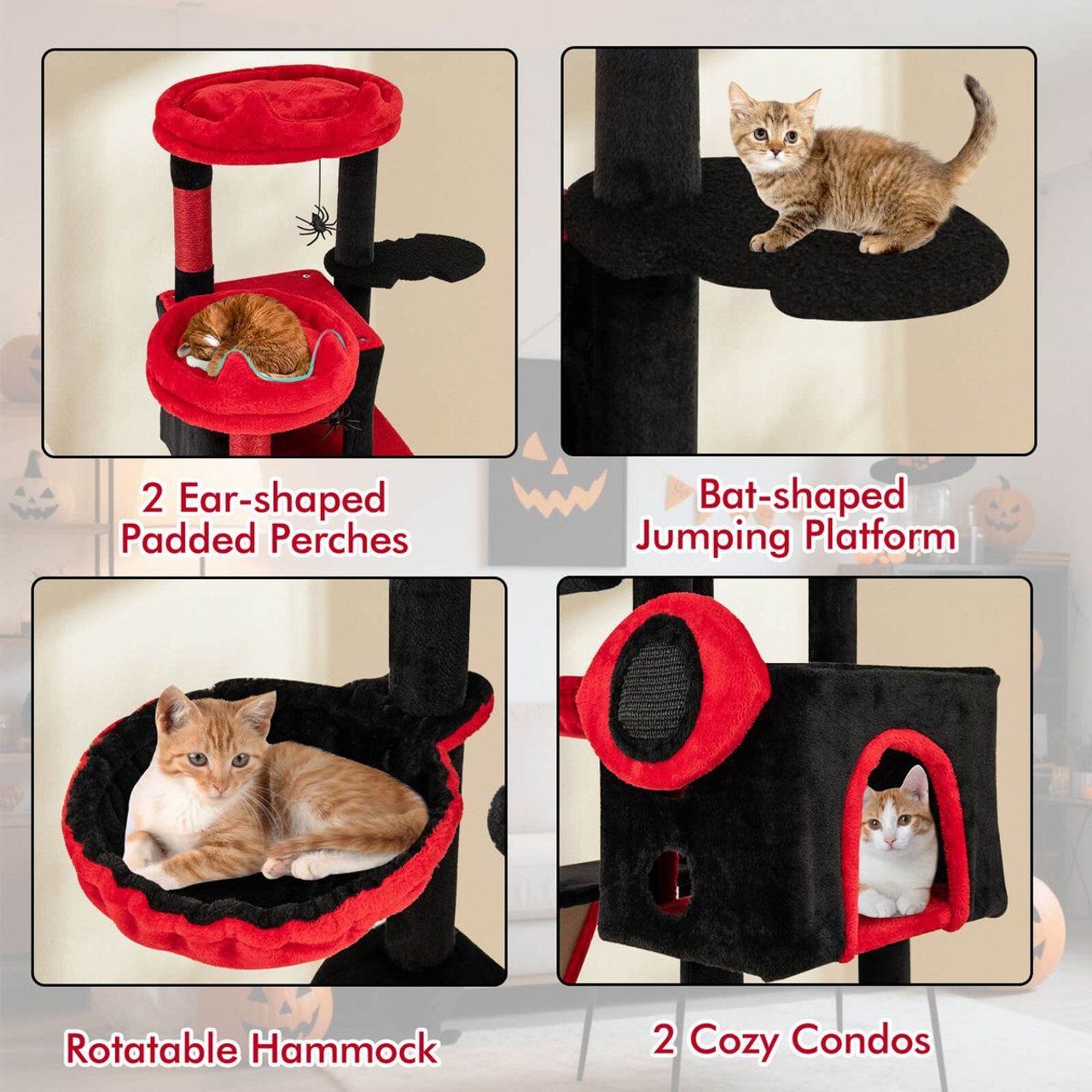 Gothic Cat Tree with 2 Cat Condos and 2 Plush Perches product image
