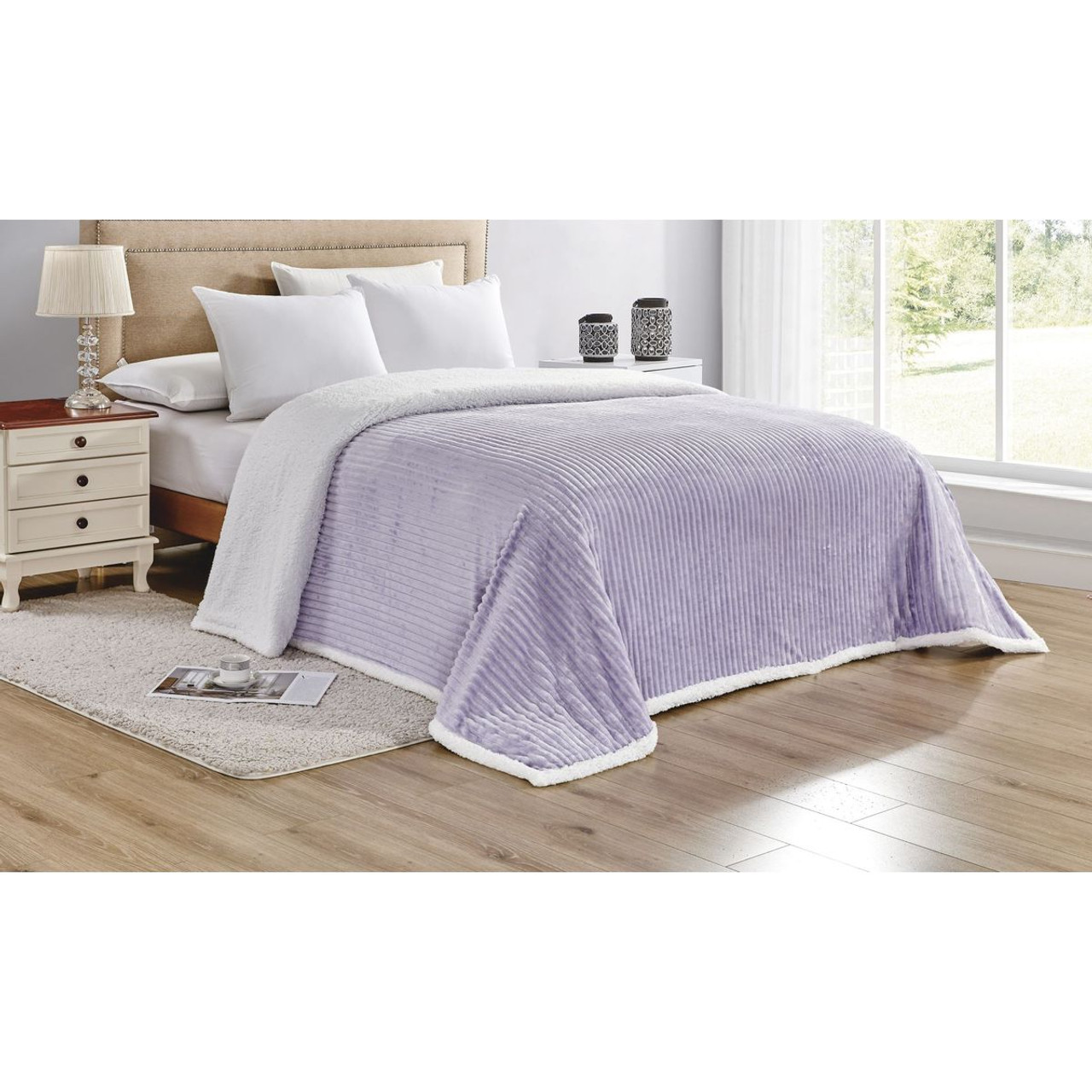 Ultra-Soft Sherpa and Corduroy Reversible Blanket product image