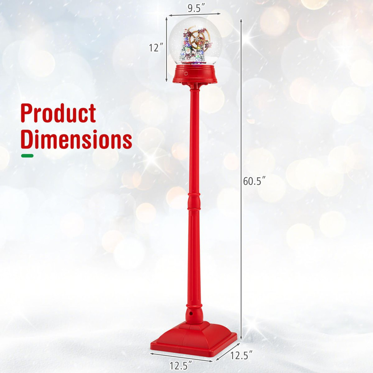 5-foot Lighted Musical Snow Globe Street Lamp product image 5-foot Lighted Musical Snow Globe Street Lamp product image