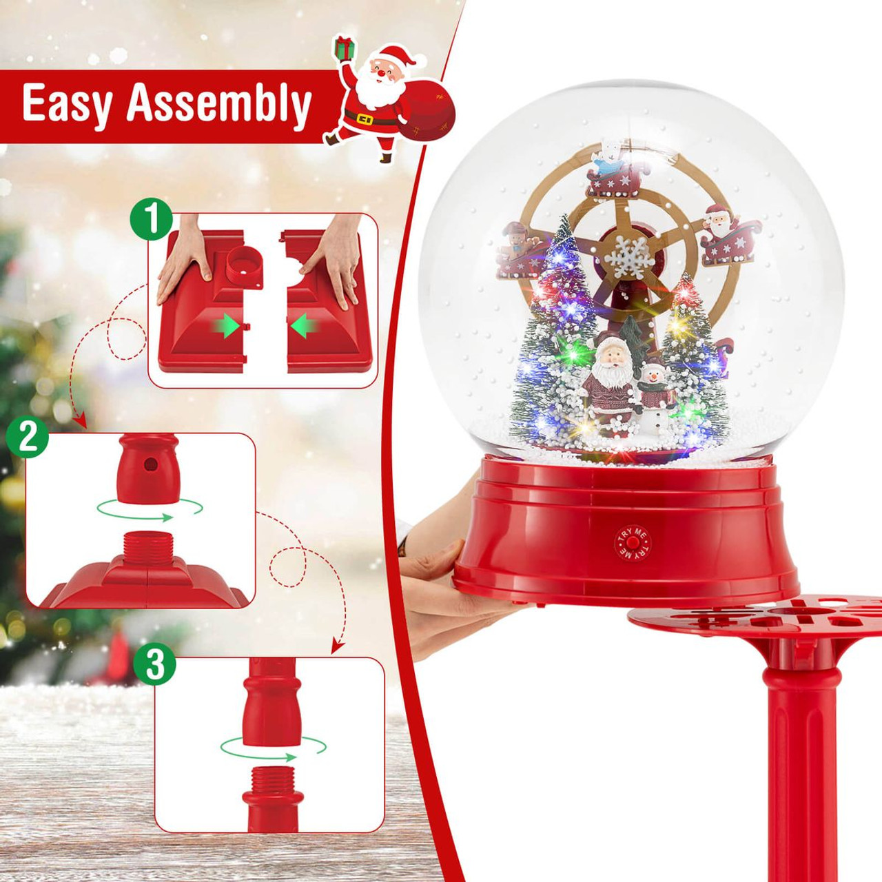 5-foot Lighted Musical Snow Globe Street Lamp product image 5-foot Lighted Musical Snow Globe Street Lamp product image