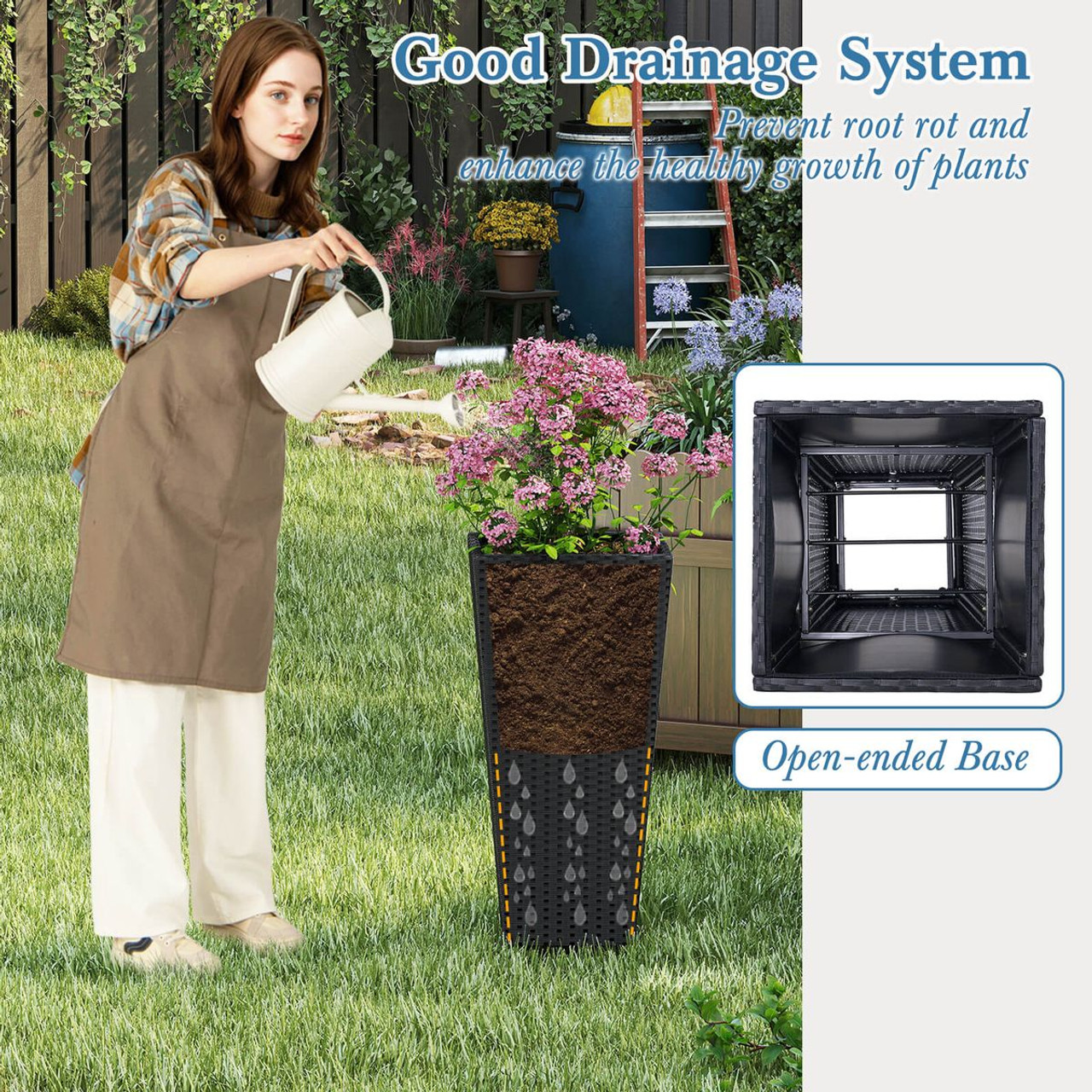 30" Tall Modern Planter Set (2-Pack) product image