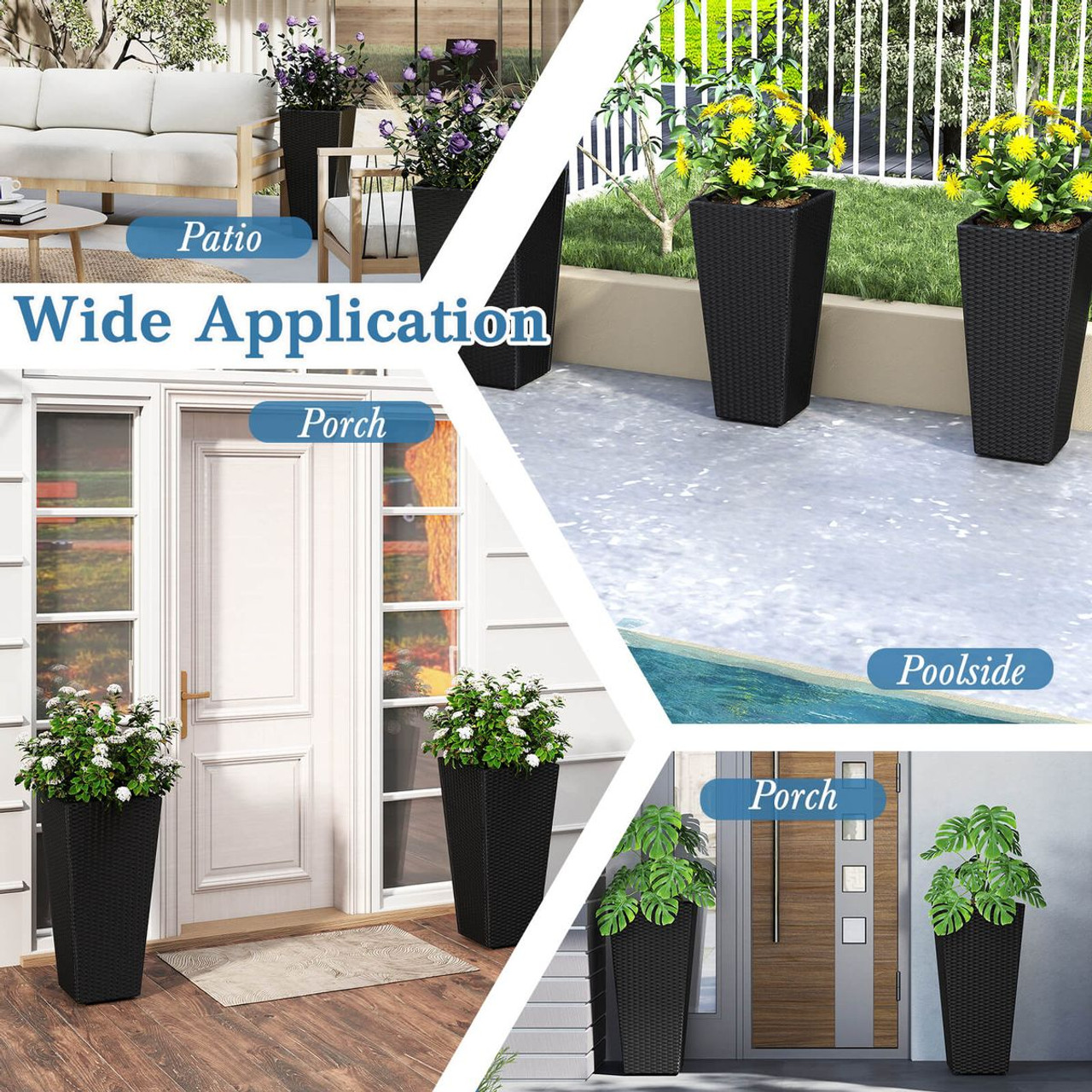 30" Tall Modern Planter Set (2-Pack) product image
