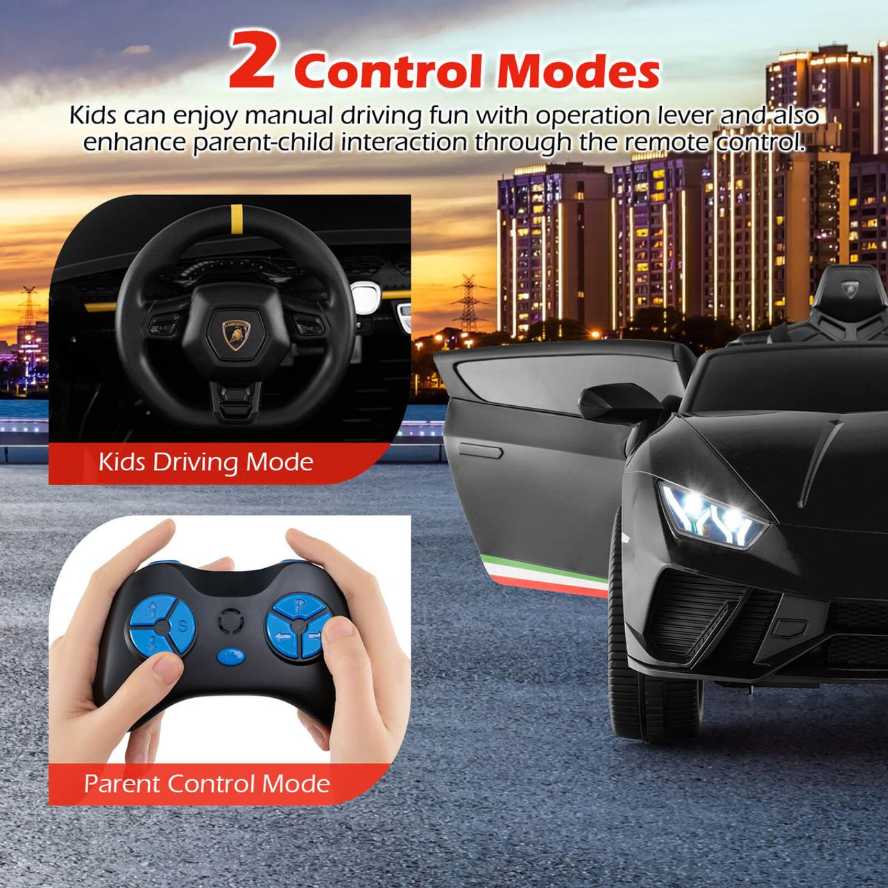 Kids' Licensed Lamborghini 4WD 2-Seater Ride-on Car with Remote Control product image