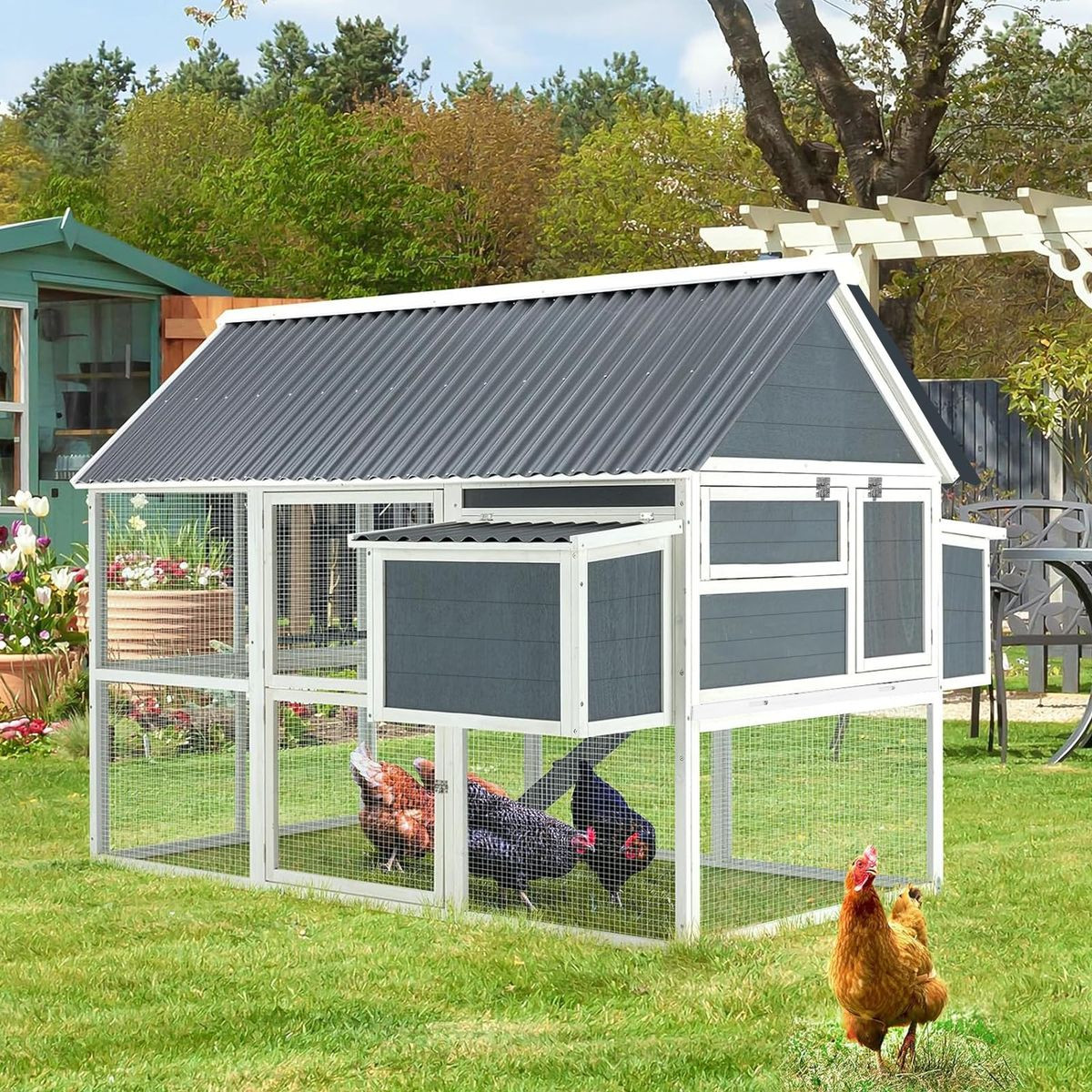 84” Wooden Hen House Poultry Cage  product image