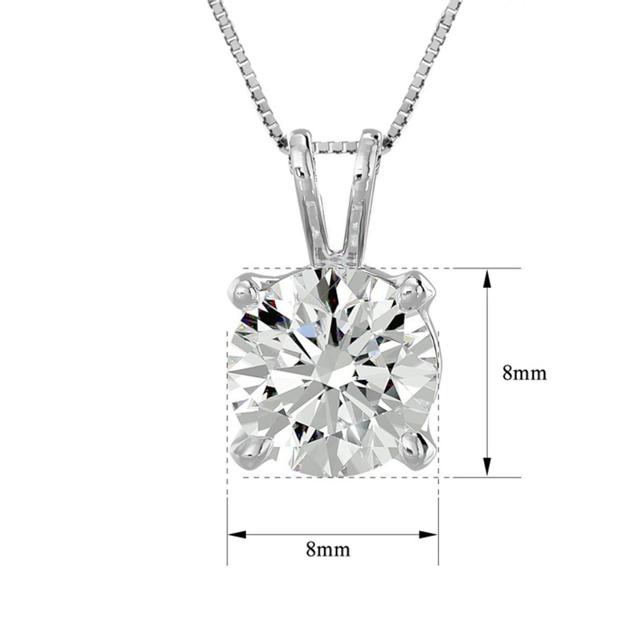 2-Carat Round Brilliant Moissanite Necklace in 14K Gold product image