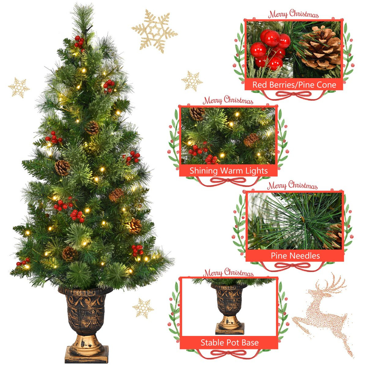 Pre-Lit LED Christmas Tree with Urn product image