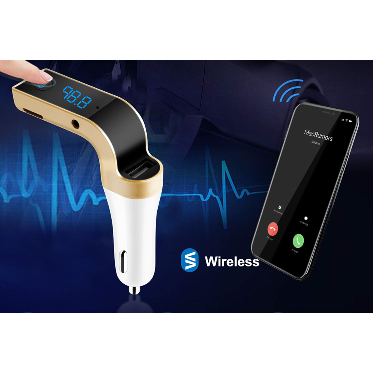 Wireless Car Bluetooth FM Transmitter product image