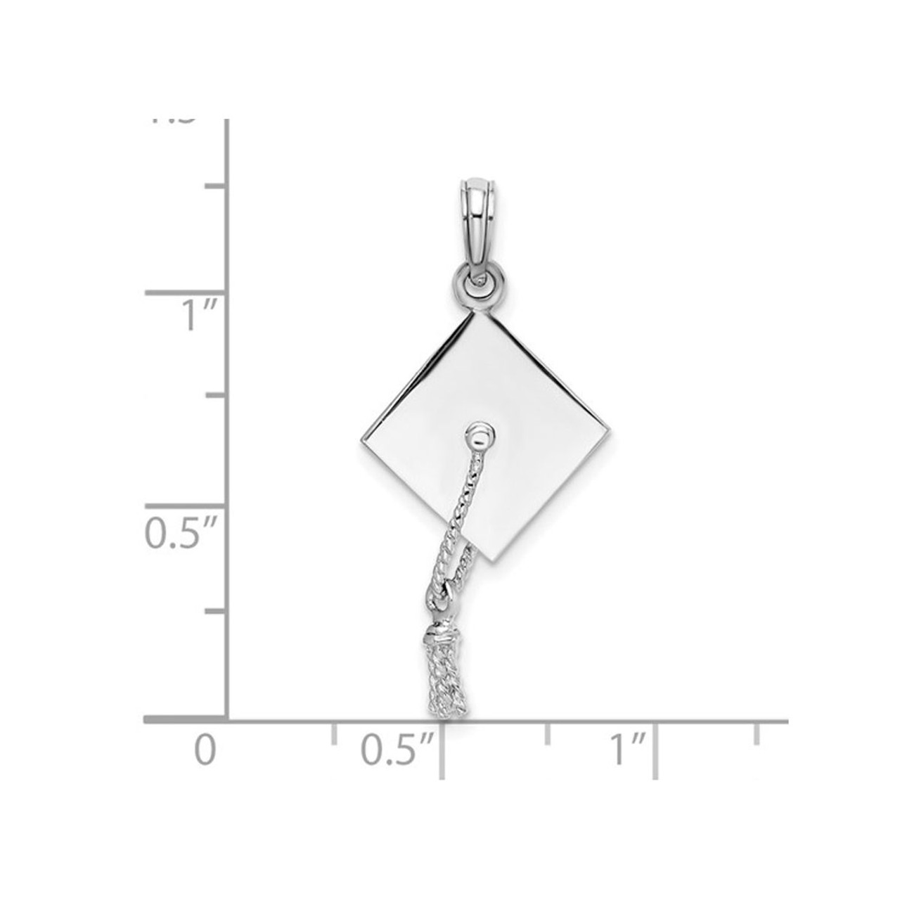 Sterling Silver Graduation Cap Charm Necklace with Chain product image