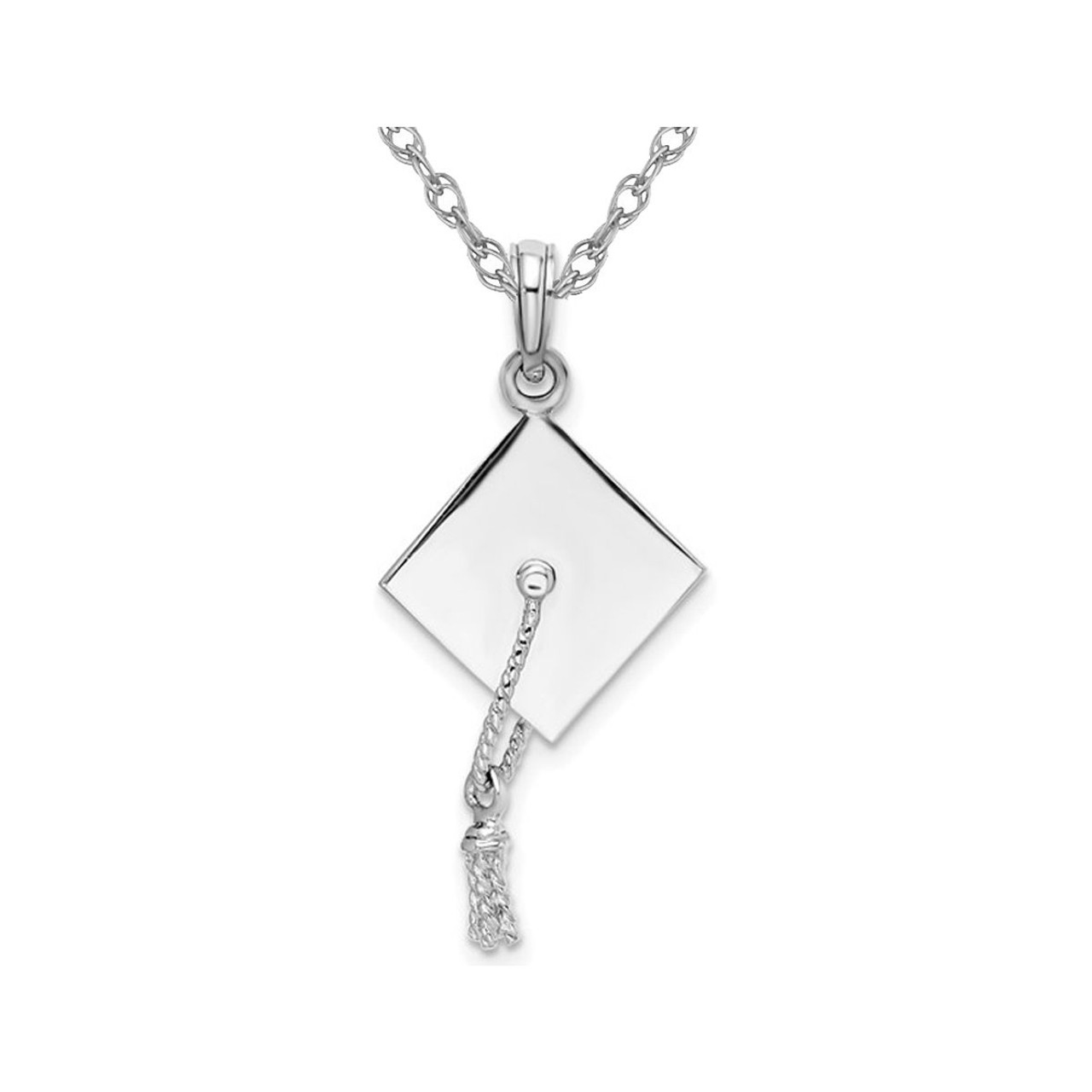 Sterling Silver Graduation Cap Charm Necklace with Chain product image