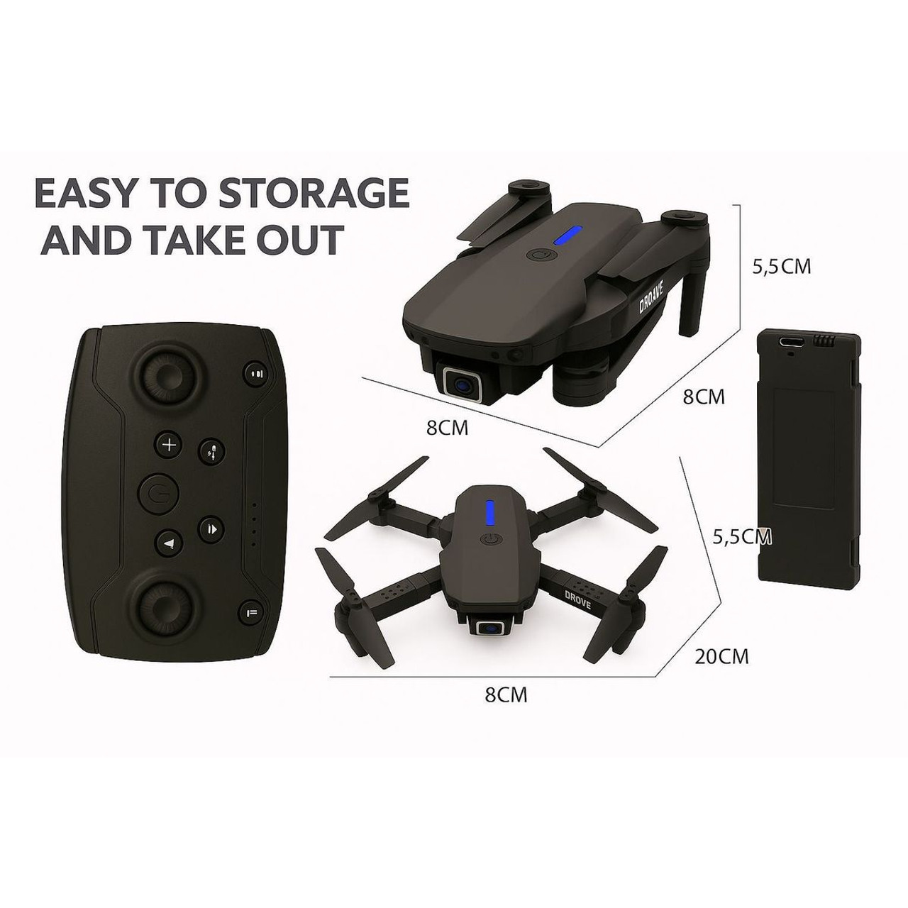 Foldable Dual Camera Drone with Remote Control product image