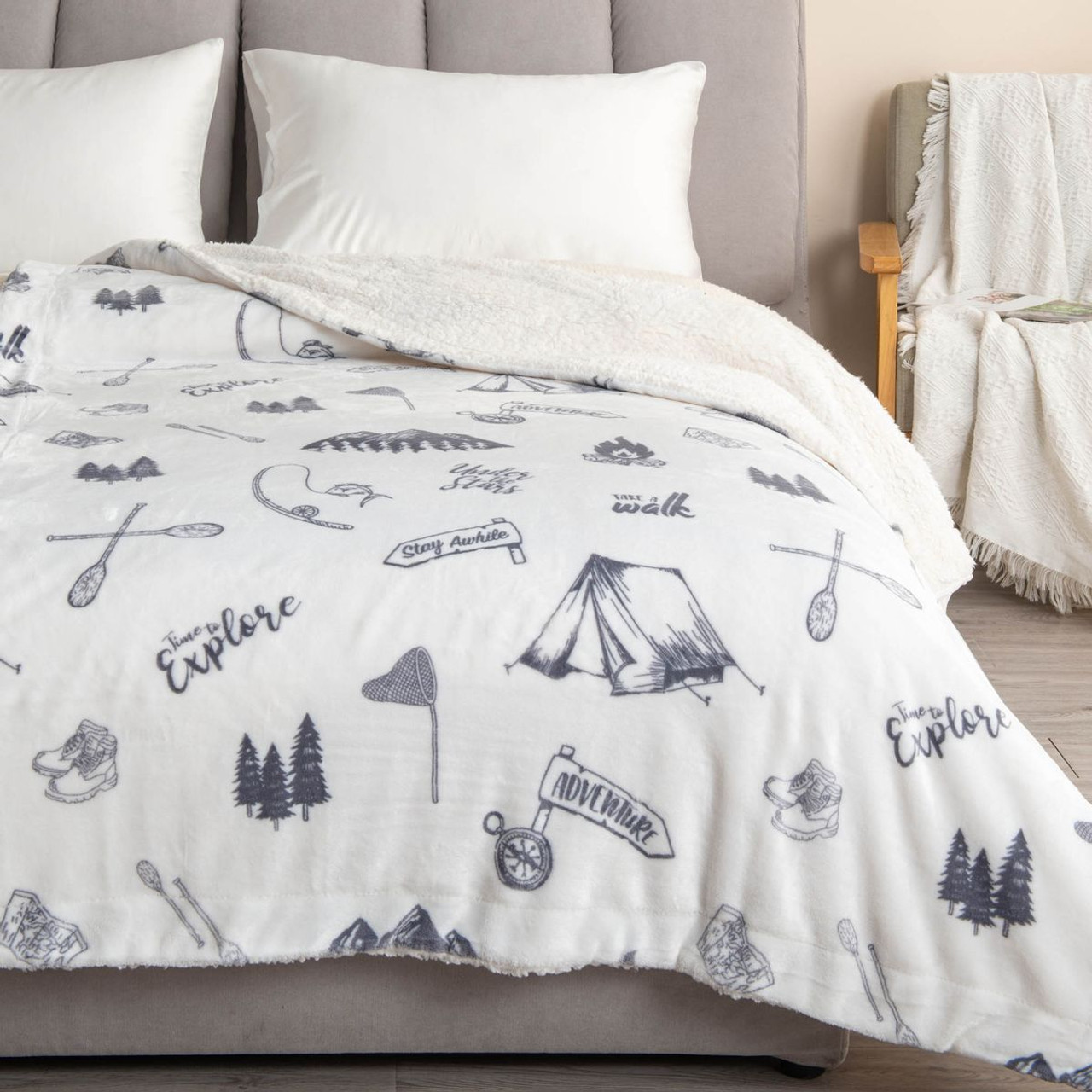 Reversible Sherpa Plush Blanket product image