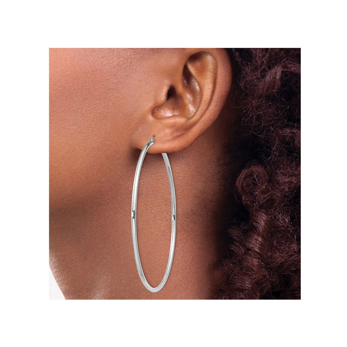 2.5" Large Sterling Silver Hoop Earring product image