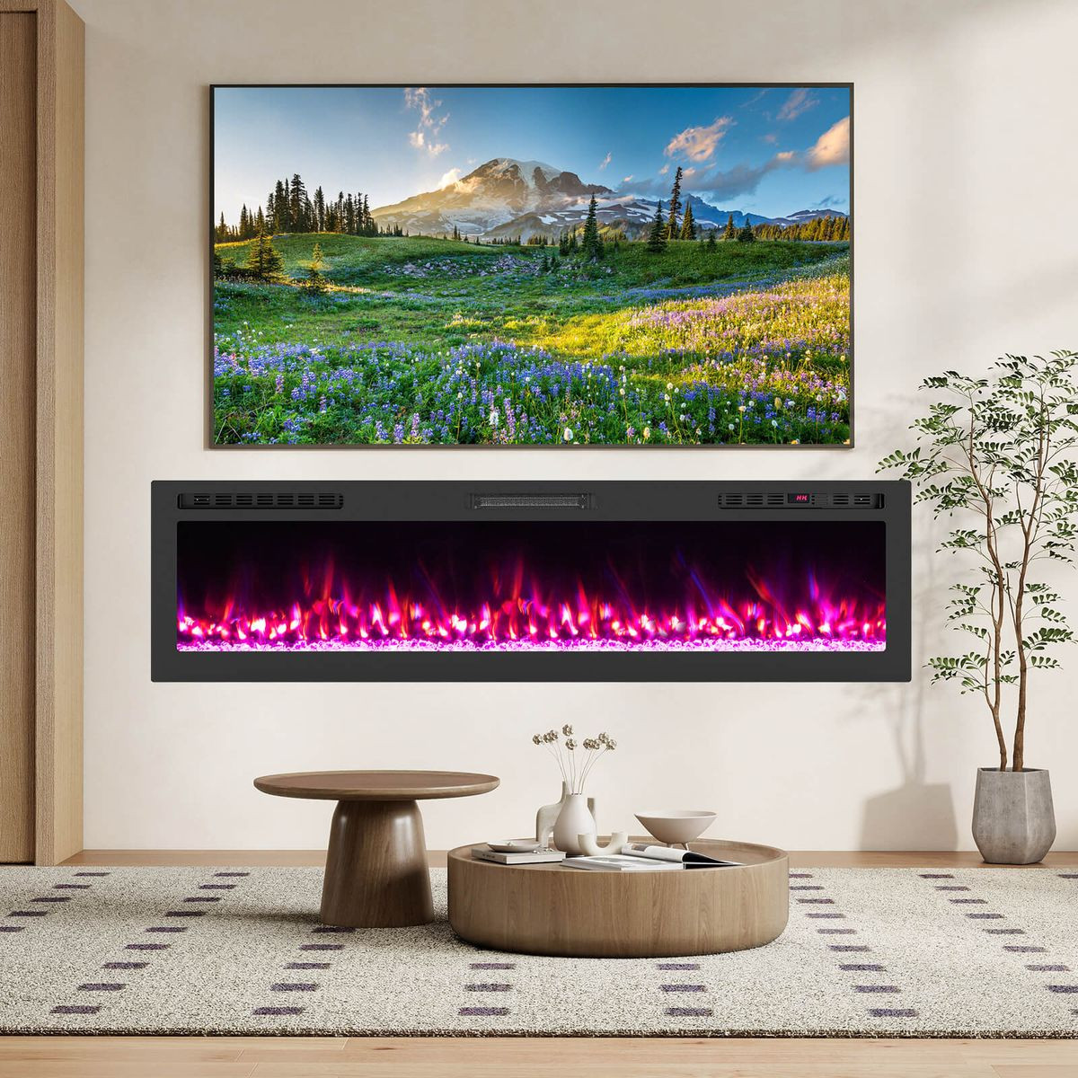 68” Smart Electric Fireplace with Adjustable Heat Settings  product image