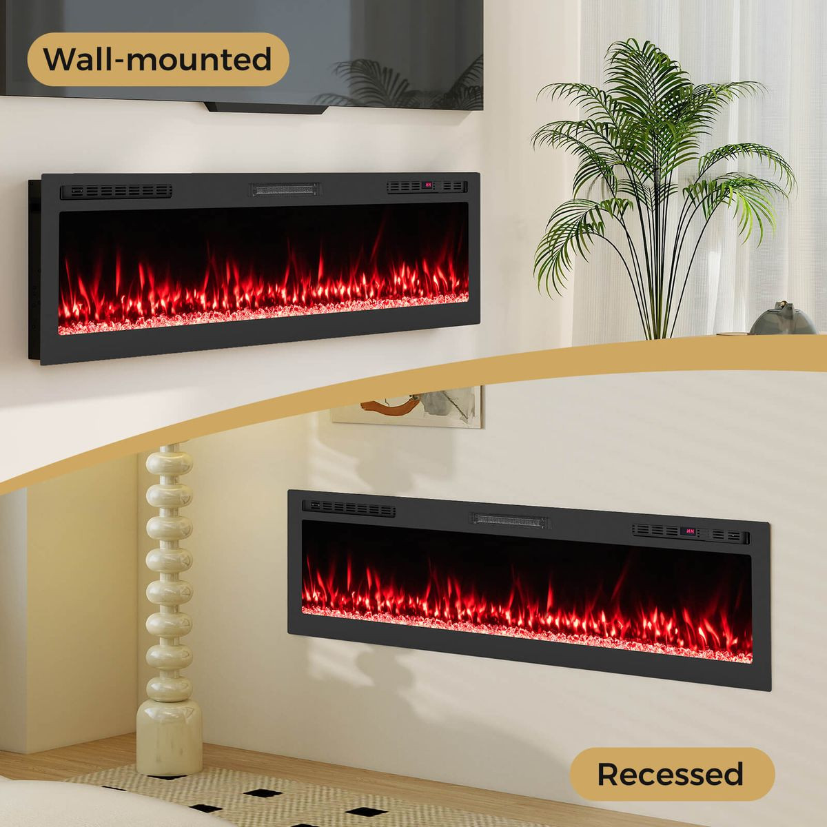68” Smart Electric Fireplace with Adjustable Heat Settings  product image