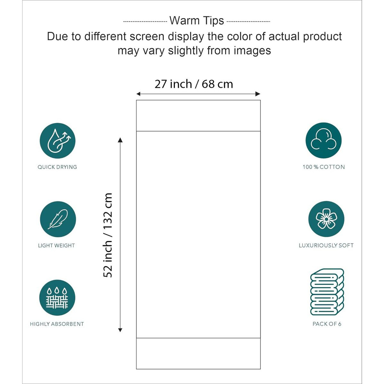 Hotel & Spa 100% Cotton Bath Towel (6-Pack) product image