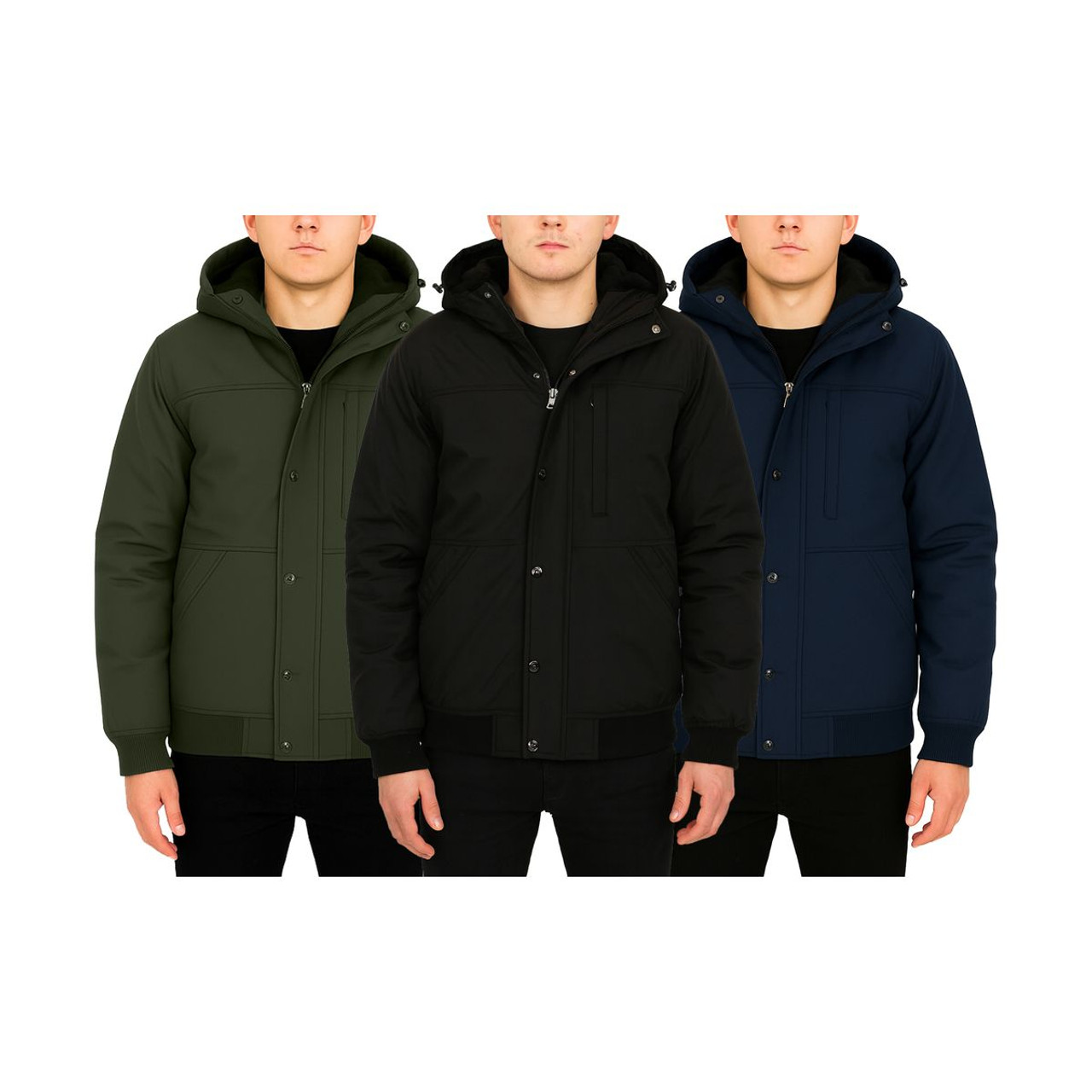 Men's Heavyweight Sherpa Fleece-Lined Hooded Bomber Jacket product image