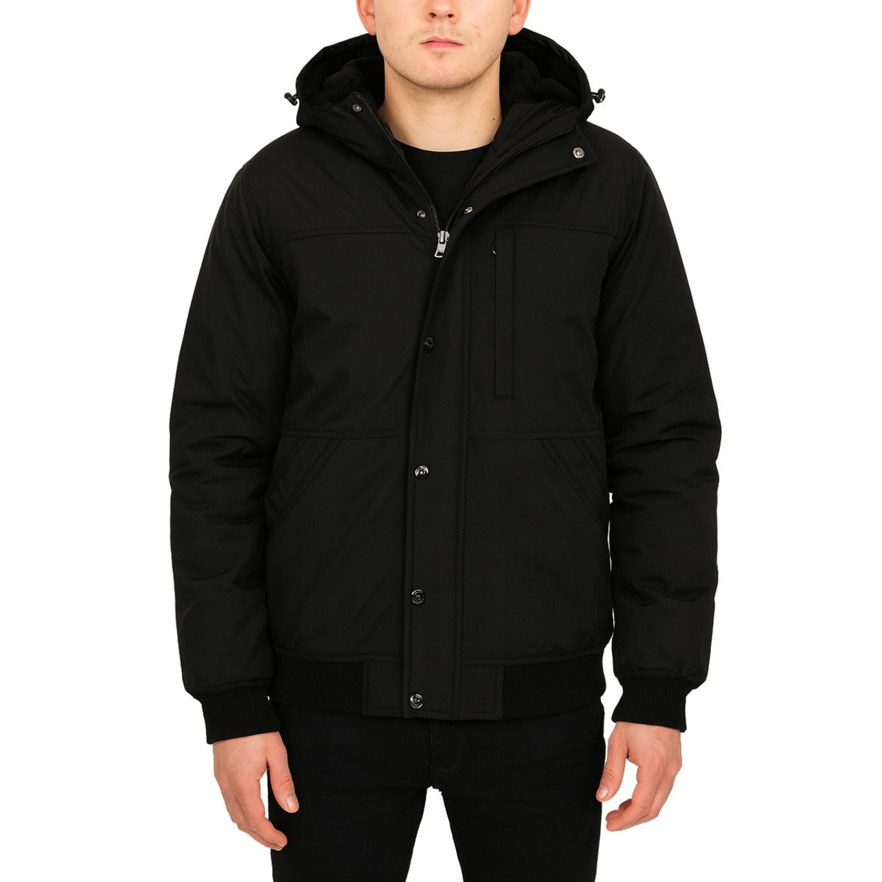 Men's Heavyweight Sherpa Fleece-Lined Hooded Bomber Jacket product image