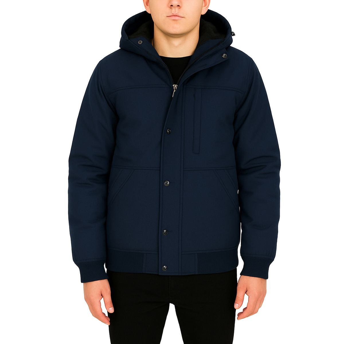 Men's Heavyweight Sherpa Fleece-Lined Hooded Bomber Jacket product image