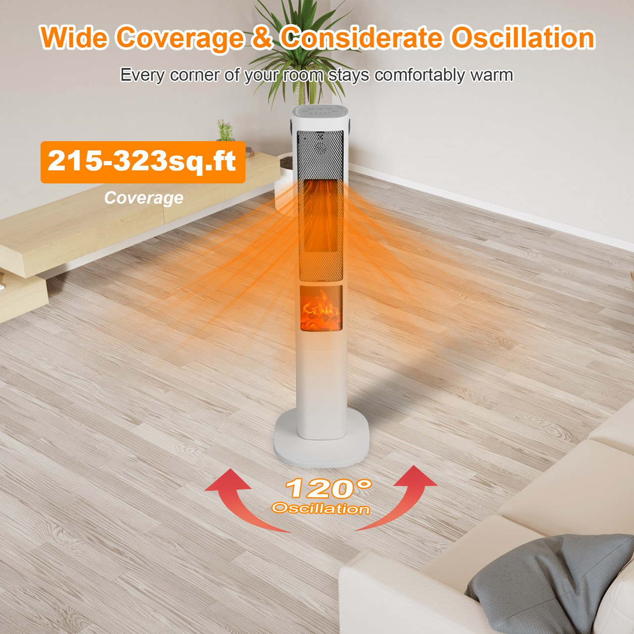 1500W 3D Flame Oscillating Space heater product image